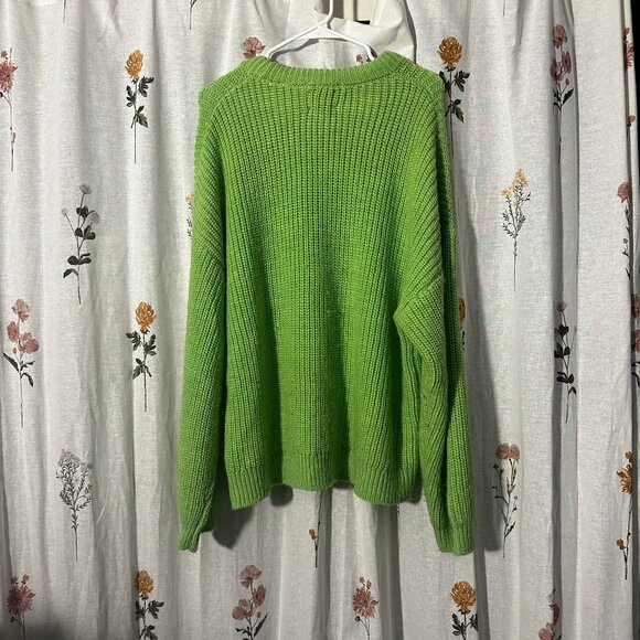 Scotch & Soda Maison Scotch Soft Crew Beck chunky knits green sweater size XL - Picture 4 of 4